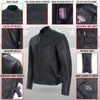 Men's Hot Leathers USA-made premium leather motorcycle racer jacket, featuring classic biker style and durable craftsmanship.