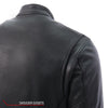 Men's Hot Leathers USA made premium leather motorcycle biker racer jacket with classic design and detailed stitching.