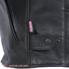 Men's Hot Leathers leather motorcycle biker racer jacket, premium USA-made leather, front view showcasing classic design and detailed stitching.