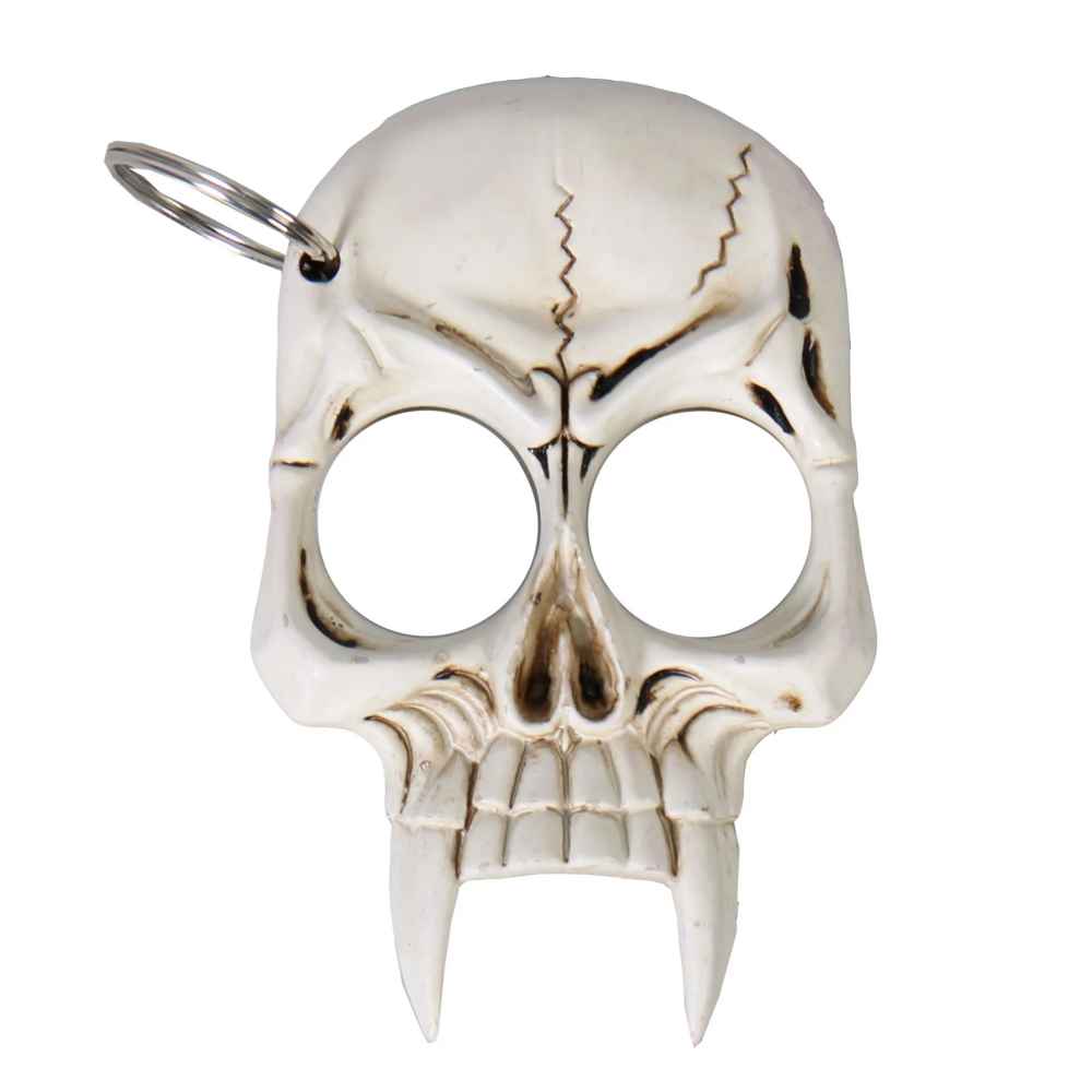 KCC2001 Hot Leathers  Bone Skull Defense Key Chain - HighwayLeather