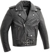 Kids' plain motorcycle leather jacket by Buffalo Leather Gear, classic kids' leather jacket for boys and girls, durable and stylish.