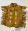 Brown ladies western suede leather vest from Buffalo Leather Gear, featuring classic design and detailed stitching.