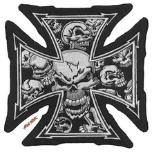 LT30029 - GRAY IRON CROSS SKULL - HighwayLeather