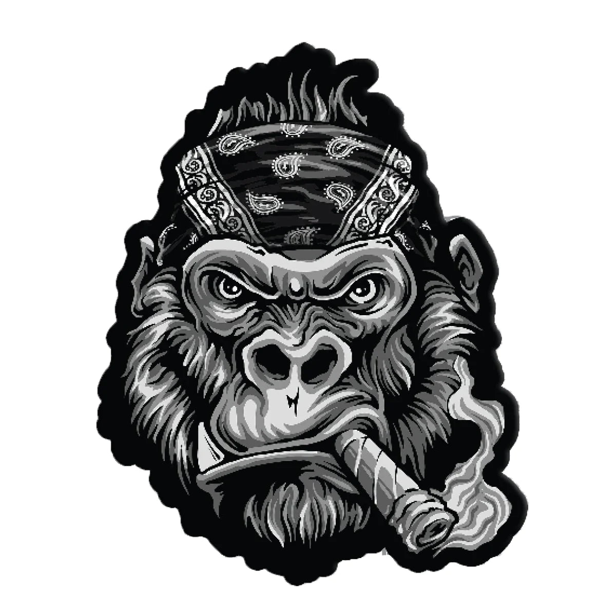 Lethal Threat BANDANA GORILLA patch featuring a detailed gorilla design on a fabric patch for clothing or accessories.