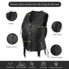 HL14858FRINGE WOMEN SIDE LACE VEST M/O BUFFALO LEATHER BLACK