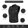 Black women’s vest made of genuine lamb leather by Buffalo Leather Gear, featuring a stylish and fitted design.