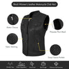 Black women’s vest made of lamb leather by Buffalo Leather Gear, featuring a sleek, fitted design for stylish casual wear.