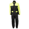 Milwaukee Leather women's yellow and black waterproof rain suit with cinch sides, high-visibility hi-viz rain gear for women.