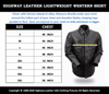 HL10403BLACK Leather motorcycle lightweight shirt - western biker club soft leather shirt - HighwayLeather