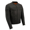 Milwaukee Leather men's black sporty crossover leather jacket, stylish men's jacket with a sleek design and premium leather finish.