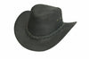 Men's Australian style hat made of buffalo leather from Buffalo Leather Gear, featuring a classic wide brim and rugged design.