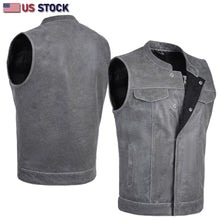 thumbnail image 2 of Highwayleather Men's Blue Denim Biker Vest – SOA Outlaw Edition, Sizes S-5XL 2 of 5