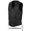 Youth size black leather biker vest with side lace details, from Buffalo Leather Gear, designed for kids' motorcycle-inspired clothing.