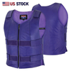 Women’s Passionate Purple Tactical Style Leather Motorcycle Club Vest | HL14945Purple