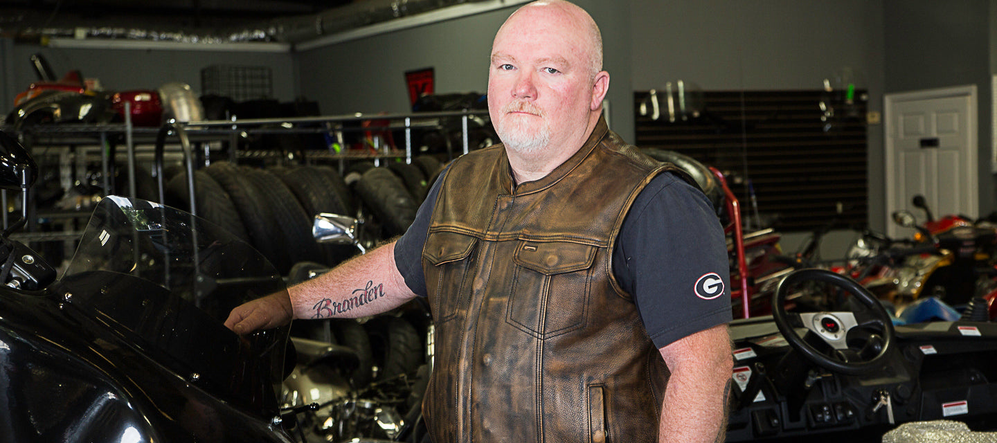 Lightweight leather sales motorcycle vest