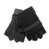 Black leather and mesh fingerless gloves for men by Hot Leathers, stylish and durable motorcycle accessories.