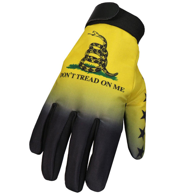 Hot Leathers men's mechanic gloves featuring a "Don't Tread on Me" design, made for durability and grip.