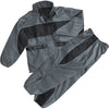 Milwaukee Leather men's black and gray Oxford rain suit with water-resistant fabric, suitable for wet weather protection.