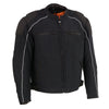 Milwaukee Leather men's black armored textile motorcycle jacket with removable liner, designed for all-season riding comfort.