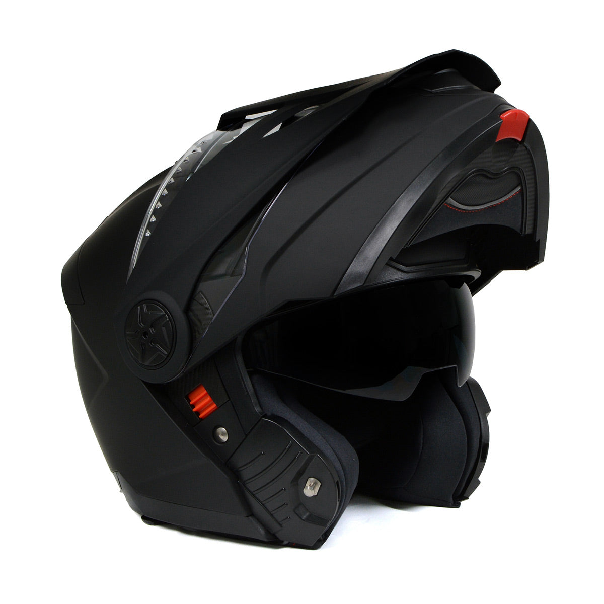 full face motorcycle helmets matte black Milwaukee MPH9820DOT Flat Ominous Dual Sport Advanced Modular Helmet Biker Arai Corsair-X Giugliano Helmet technology The helmets construction is Style:Arkansas