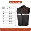 ORANGE HL11693SPTORANGE  Black Men Cross Stitch Club Leather Vest - HighwayLeather