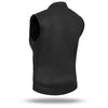 Black women’s vest made of lamb leather by Buffalo Leather Gear, stylish and fitted, perfect for layered fashion.