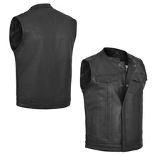 HL11901PERF Men black perforated leather vest. - HighwayLeather