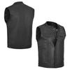 HL11901PERF Men black perforated leather vest. - HighwayLeather