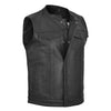 HL11901PERF Men black perforated leather vest. - HighwayLeather