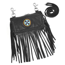 HL80151 Black Indian Clip Bag Women M/o Genuine Leather