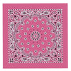 Pink Hot Leathers bandana with classic paisley design, featuring vibrant hot pink color and intricate paisley pattern.