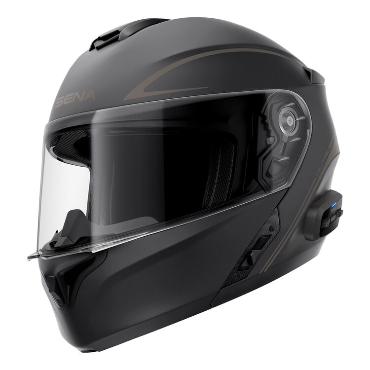 MATTE BLACK Sena Outrush R Bluetooth Helmet - HighwayLeather