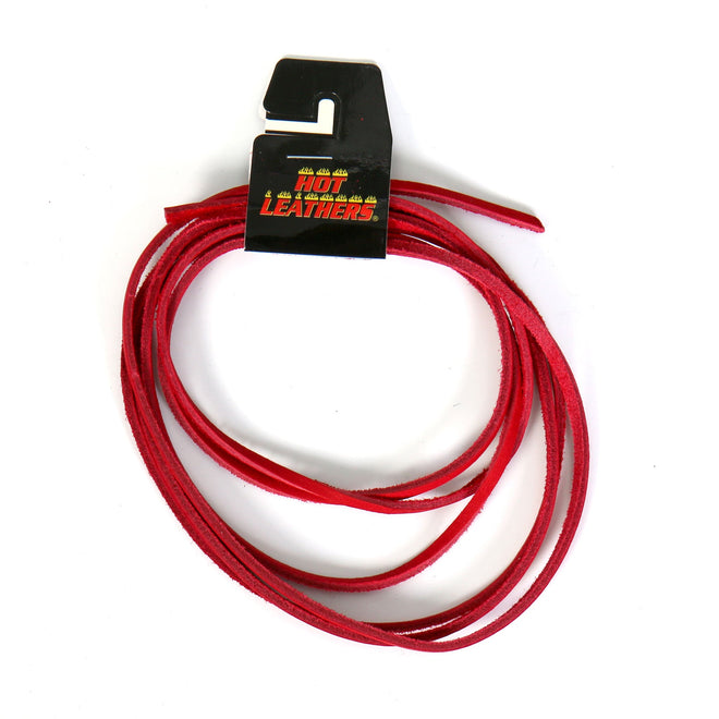 Red leather lace from Hot Leathers, 72 inches long, suitable for accessories or customizing leather items.