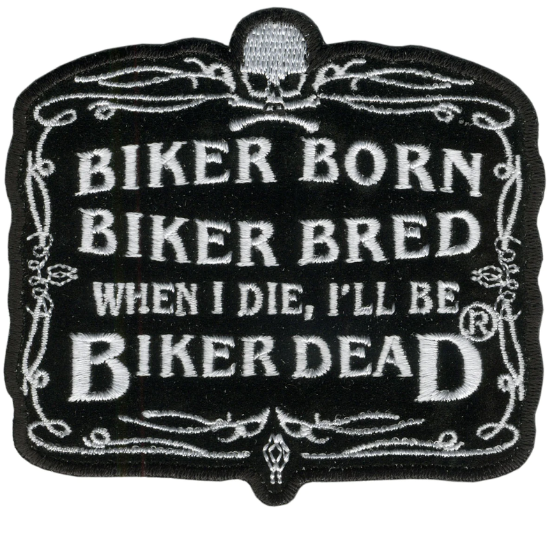 PATCH BIKER BORN 9"-PPA2076 : 9" - HighwayLeather