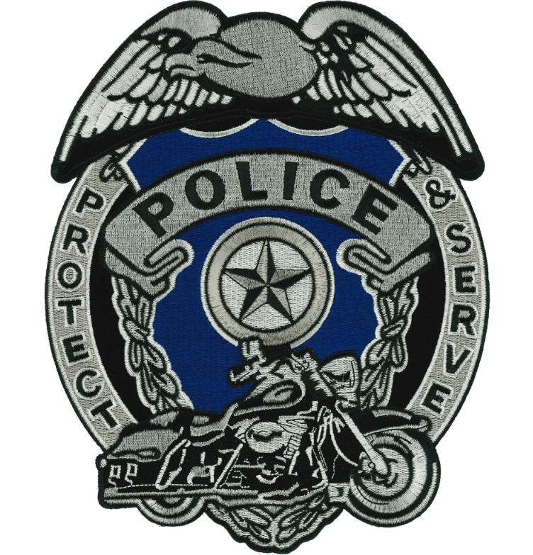 PATCH  POLICE BADGE 10"-PPA3117 : 8W 10H - HighwayLeather