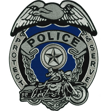 PATCH  POLICE BADGE 10"-PPA3117 : 8W 10H - HighwayLeather