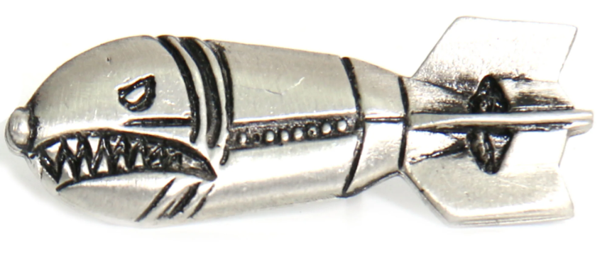 Hot Leathers PIN DROP BOMB-PNA1223 pin featuring a bold, colorful design on a metal pin for motorcycle or biker enthusiasts.
