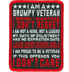 PATCH  GRUMPY VETERAN-PPL9914 : 3"X4" - HighwayLeather