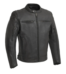 BLACK FIM253SDC | Hipster - Men's Motorcycle Leather Jacket - HighwayLeather