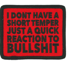 PATCH SHORT TEMPER-PPL9931 : 3"X2.5" - HighwayLeather