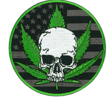 PATCH POT LEAF SKULL-PPL9966 : 3"X3" - HighwayLeather