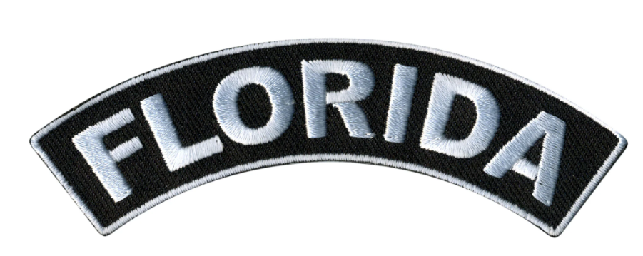 PATCH - FLORIDA TOP ROCKER 4"-PPM4018 : 4W 1H - HighwayLeather