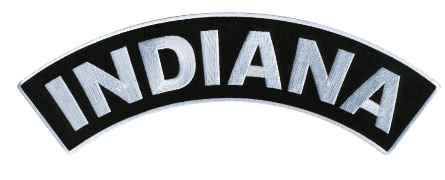 PATCH - INDIANA TOP ROCKER 12"-PPM4027 : 12W 3H - HighwayLeather