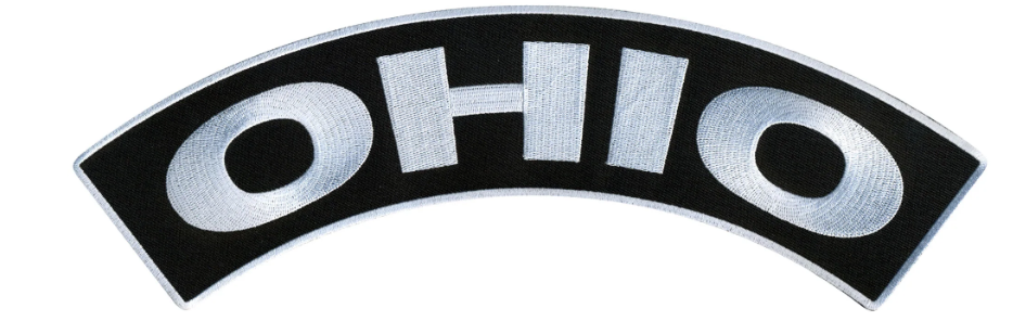 PATCH - OHIO TOP ROCKER 12"-PPM4069 : 12W 3H - HighwayLeather