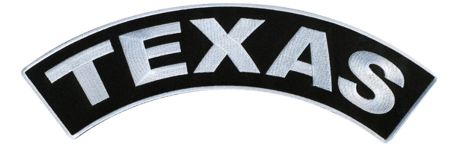 PATCH - TEXAS TOP ROCKER 12"-PPM4085 : 12W 3H - HighwayLeather
