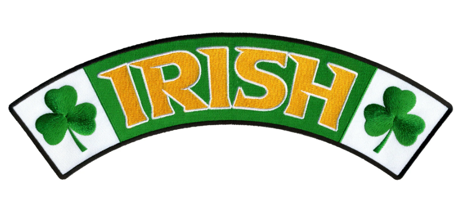 PATCH IRISH TOP ROCK 12"-PPM4137 : 12W 3H - HighwayLeather