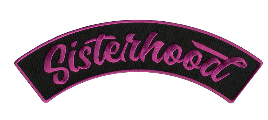 Hot Leathers Sisterhood Top Rock patches, embroidered patches with bold designs, ideal for customizing clothing or accessories.