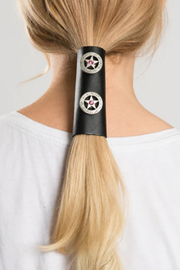 31453 Pewter Star Concho w/Pink Gems Hair Glove® - HighwayLeather