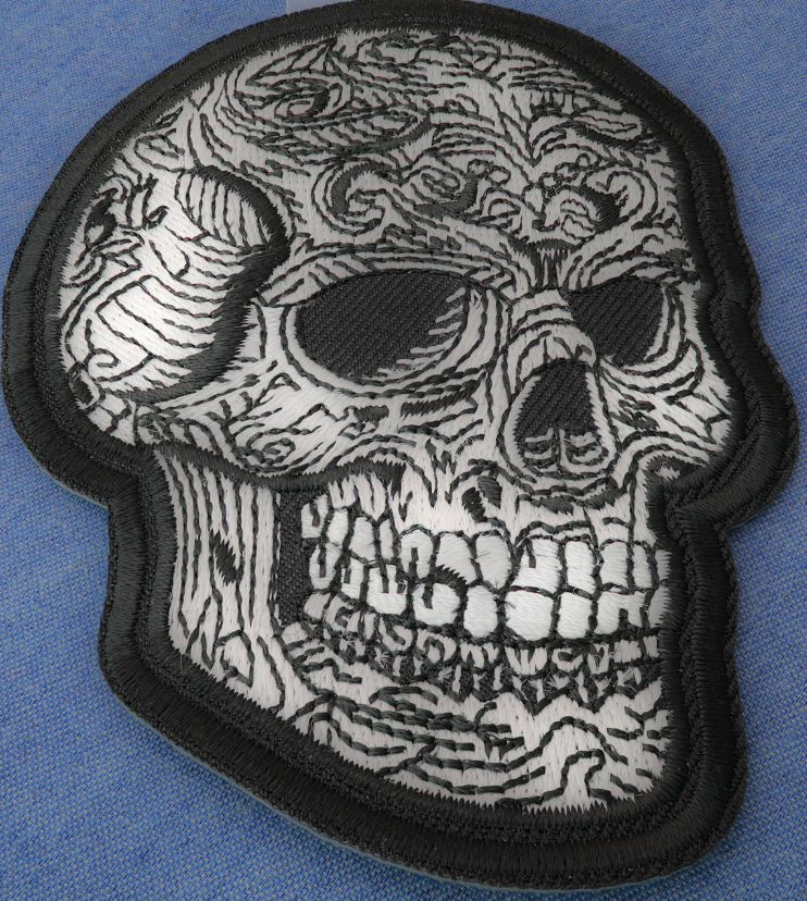 P7506 Pattern Skull Patch - 3x4 inch - HighwayLeather