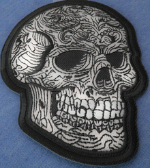 P7506 Pattern Skull Patch - 3x4 inch - HighwayLeather